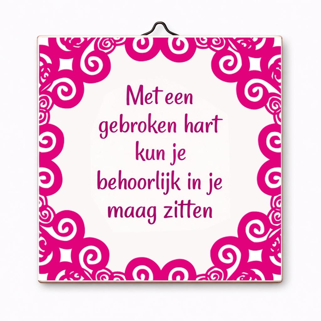 Grote truttige tegel van 20x20cm